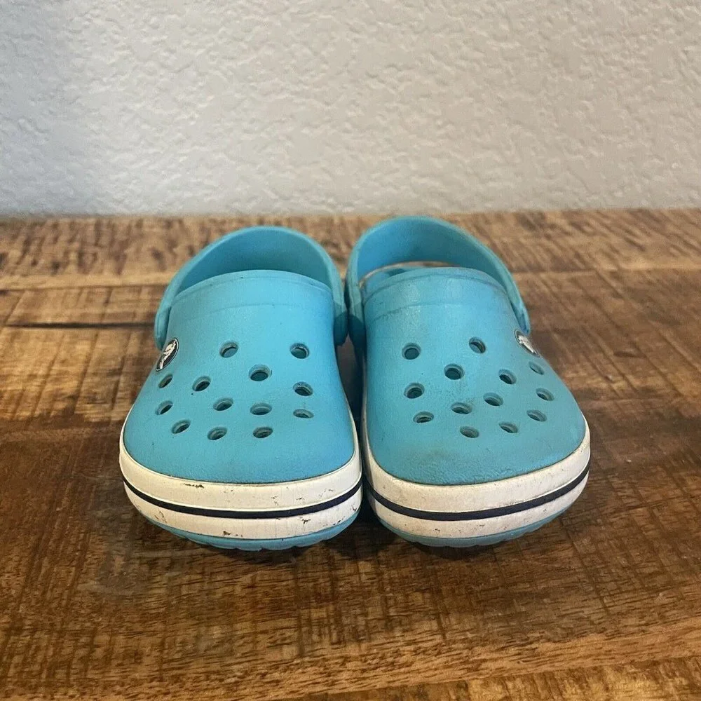 Crocs Classic Teal Blue Slip On Clogs Girls Toddler Size C4/5 4 5 Comfort Water